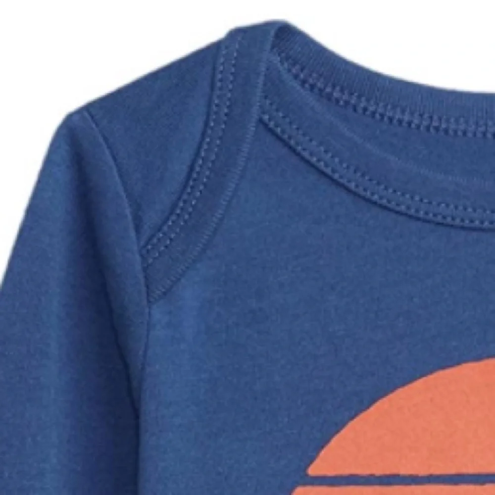 NEW! GAP Baby Boys Brannan's Favorites Long Sleeve Bodysuit Imperial Blue 12-18M